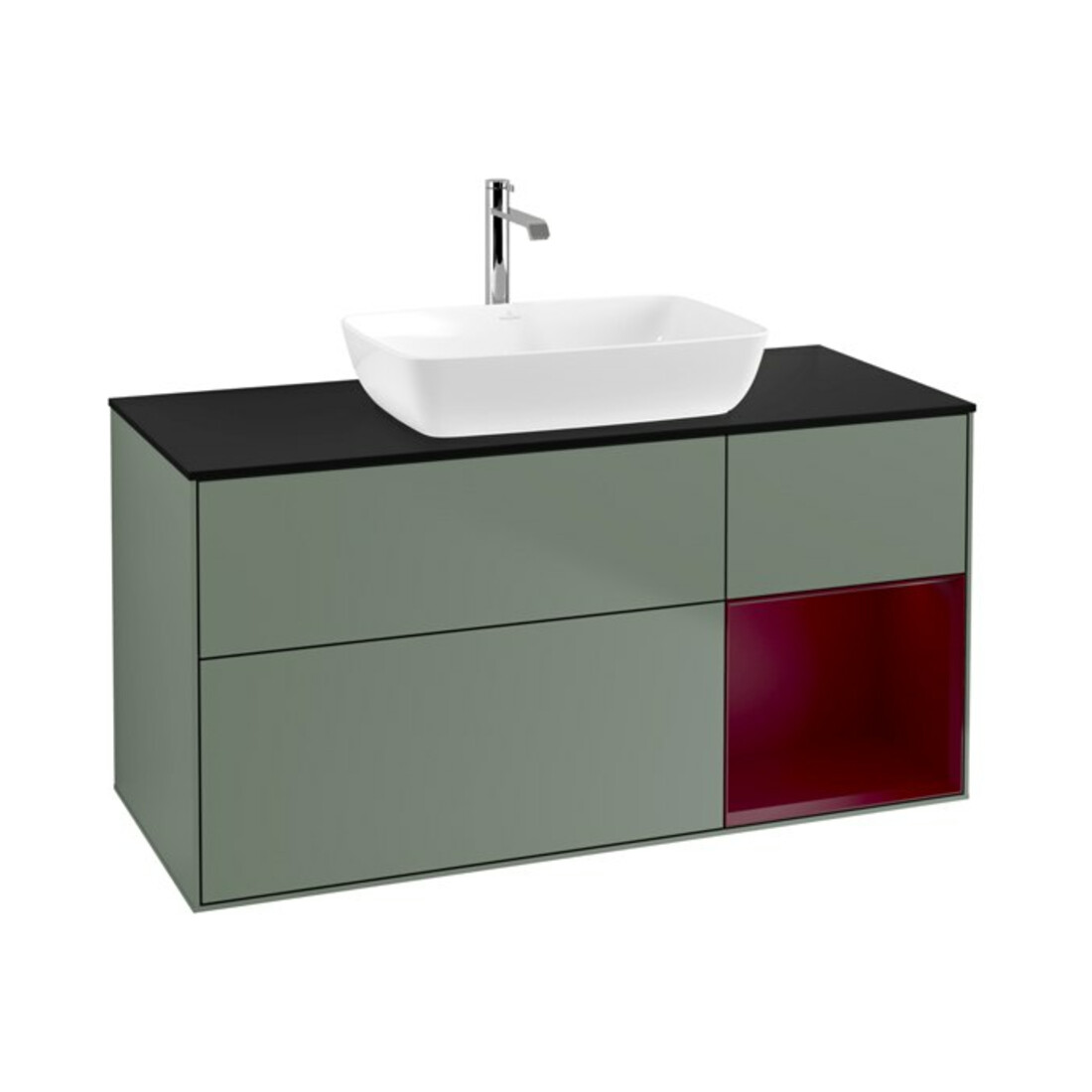 V&B Waschtischunterschrank Wandbeleuchtung Finion 120cm, Pl b m, Reg Peo m Lac, Oli. m Lac