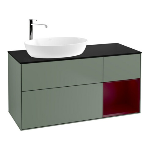 V&B Waschtischunterschrank Wandbeleuchtung Finion 120cm, Pl b m, Reg Peo m Lac, Oli. m Lac