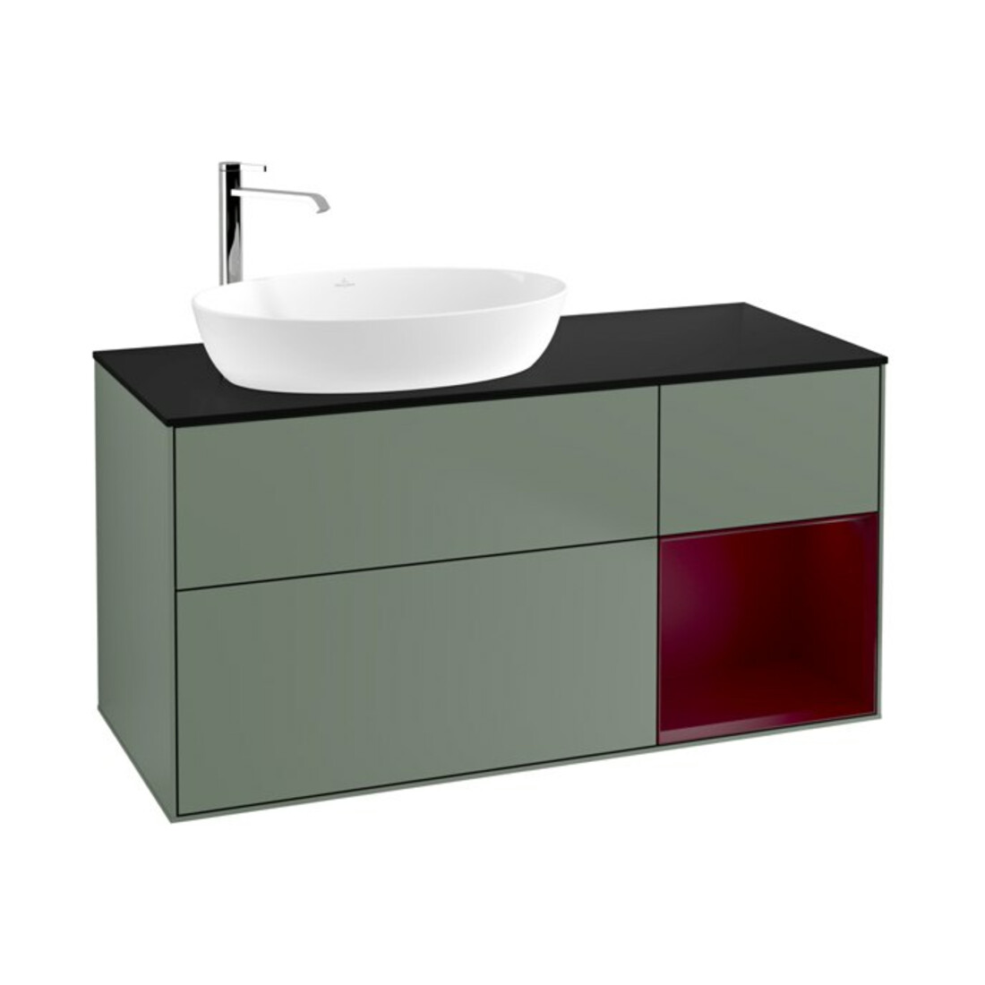 V&B Waschtischunterschrank Wandbeleuchtung Finion 120cm, Pl b m, Reg Peo m Lac, Oli. m Lac