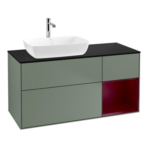 V&B Waschtischunterschrank Wandbeleuchtung Finion 120cm, Pl b m, Reg Peo m Lac, Oli. m Lac