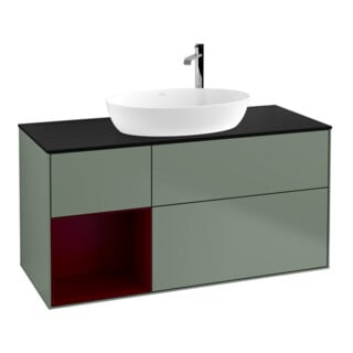 V&B Waschtischunterschrank Wandbeleuchtung Finion 120cm, Pl b m, Reg Peo m Lac, Oli. m Lac