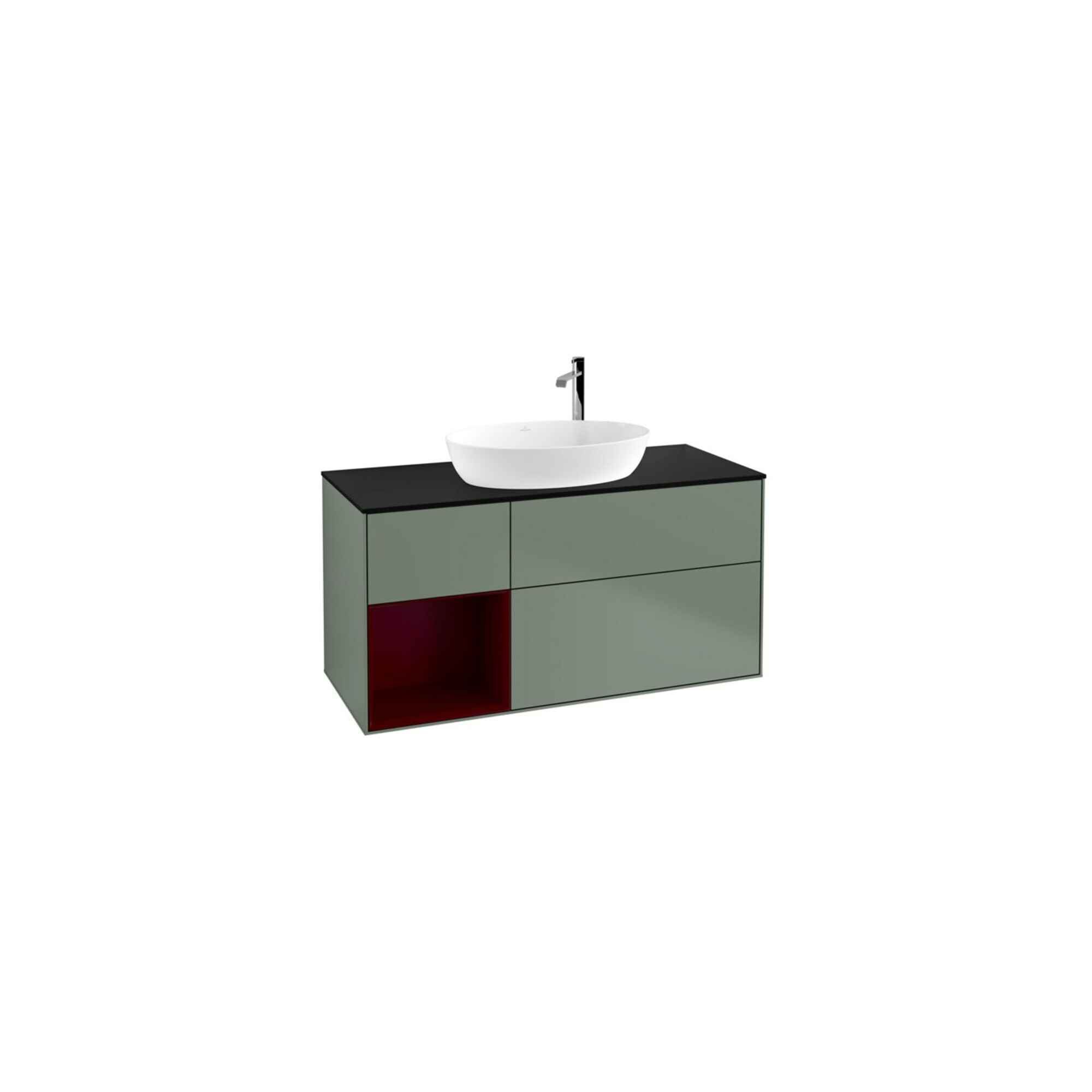 V&B Waschtischunterschrank Wandbeleuchtung Finion 120cm, Pl b m, Reg Peo m Lac, Oli. m Lac ; Villeroy & Boch