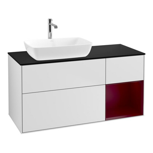 V&B Waschtischunterschrank Wandbeleuchtung Finion 120cm, Pl b m, Reg Peo m Lac, wh. m Lac