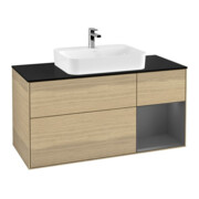 V&B Waschtischunterschrank Wandbeleuchtung Finion 120cm, Pl b m, Reg re Anthrac. m, Oa ven