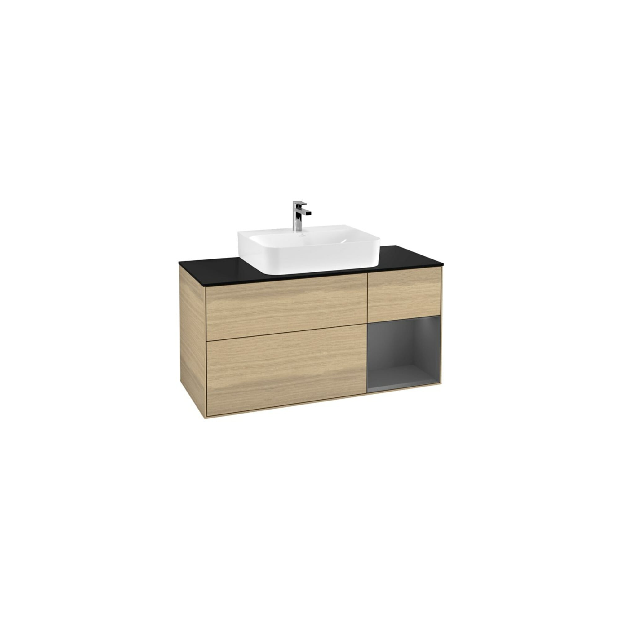 V&B Waschtischunterschrank Wandbeleuchtung Finion 120cm, Pl b m, Reg re Anthrac. m, Oa ven ; Villeroy & Boch