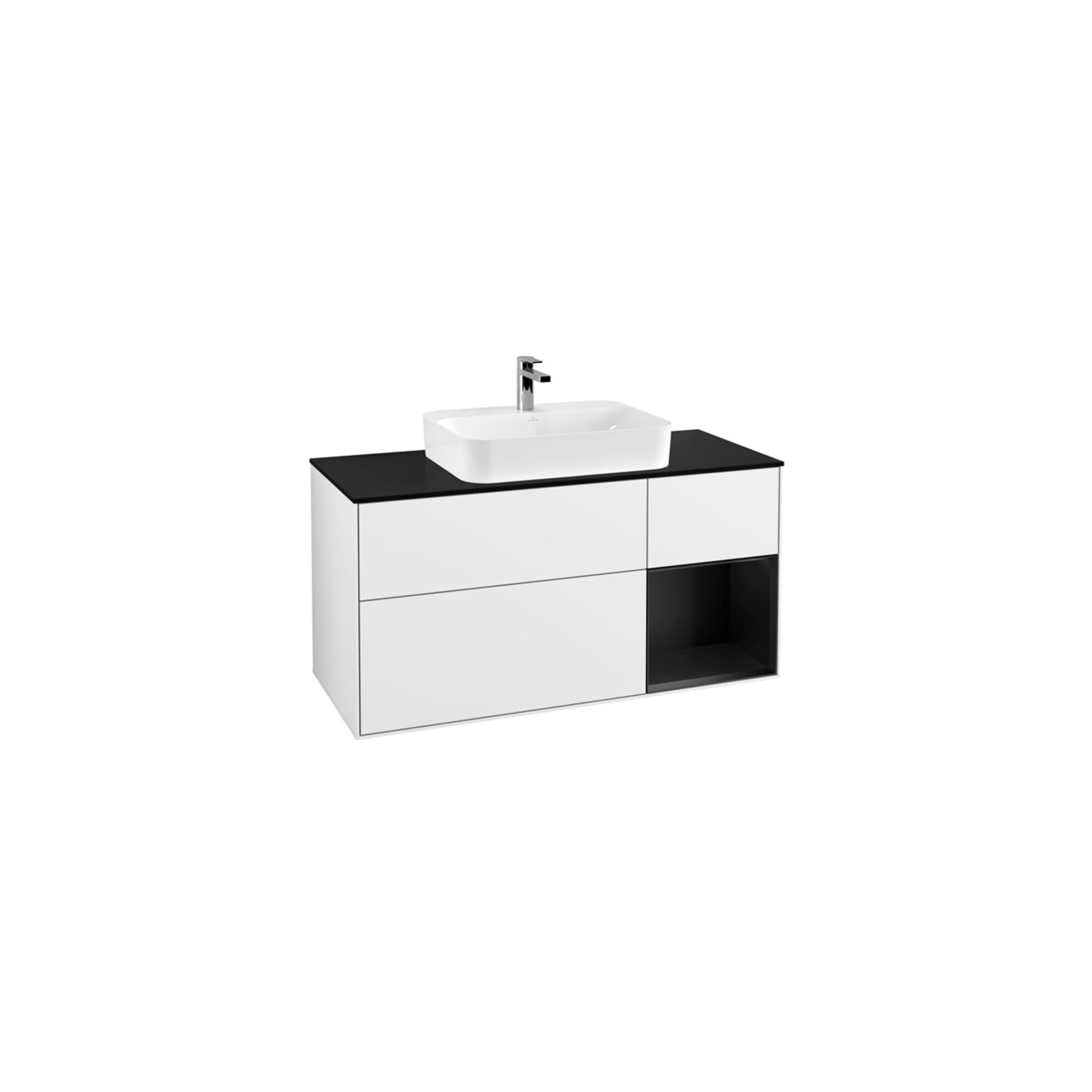 V&B Waschtischunterschrank Wandbeleuchtung Finion 120cm, Pl b m, Reg re bla m, glo wh. Lac ; Villeroy & Boch