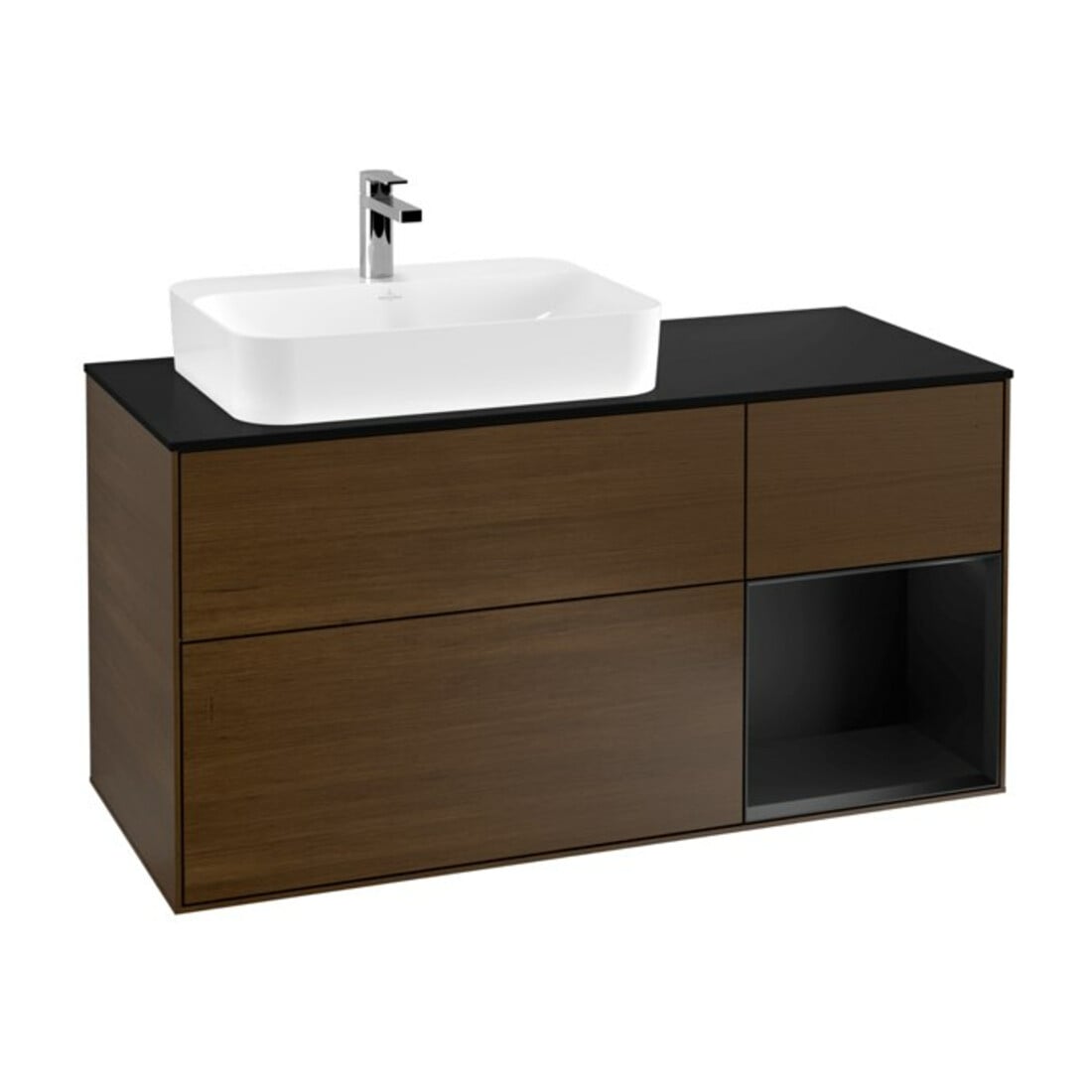 V&B Waschtischunterschrank Wandbeleuchtung Finion 120cm, Pl b m, Reg re bla m Lac, wal ven