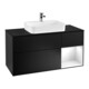 V&B Waschtischunterschrank Wandbeleuchtung Finion 120cm, Pl b m, Reg re glo wh., bla m Lac-1