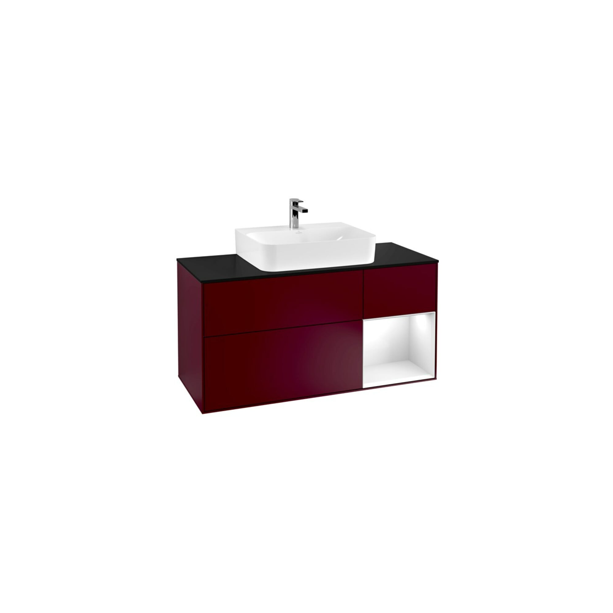 V&B Waschtischunterschrank Wandbeleuchtung Finion 120cm, Pl b m, Reg re glo wh. Lac, Peo m ; Villeroy & Boch