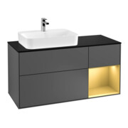 V&B Waschtischunterschrank Wandbeleuchtung Finion 120cm, Pl b m, Reg re gol m, Anthrac. m