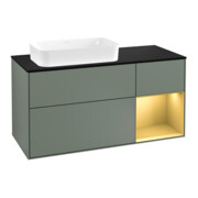 V&B Waschtischunterschrank Wandbeleuchtung Finion 120cm, Pl b m, Reg re gol m, Oli. m Lac