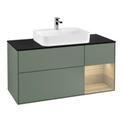 V&B Waschtischunterschrank Wandbeleuchtung Finion 120cm, Pl b m, Reg re Oa ven, Oli. m Lac