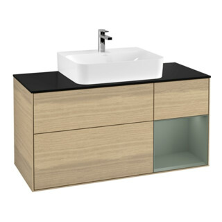 V&B Waschtischunterschrank Wandbeleuchtung Finion 120cm, Pl b m, Reg re Oli. m Lac, Oa ven