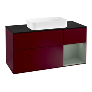 V&B Waschtischunterschrank Wandbeleuchtung Finion 120cm, Pl b m, Reg re Oli. m Lac, Peo m