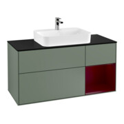 V&B Waschtischunterschrank Wandbeleuchtung Finion 120cm, Pl b m, Reg re Peo m, Oli. m Lac