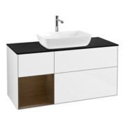 V&B Waschtischunterschrank Wandbeleuchtung Finion 120cm, Pl b m, Reg wal ven, glo wh. Lac