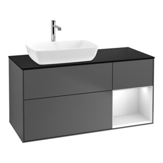 V&B Waschtischunterschrank Wandbeleuchtung Finion 120cm, Pl b m, Reg wh. m Lac, Anthrac. m
