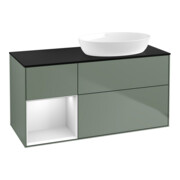 V&B Waschtischunterschrank Wandbeleuchtung Finion 120cm, Pl b m, Reg wh. m Lac, Oli. m Lac