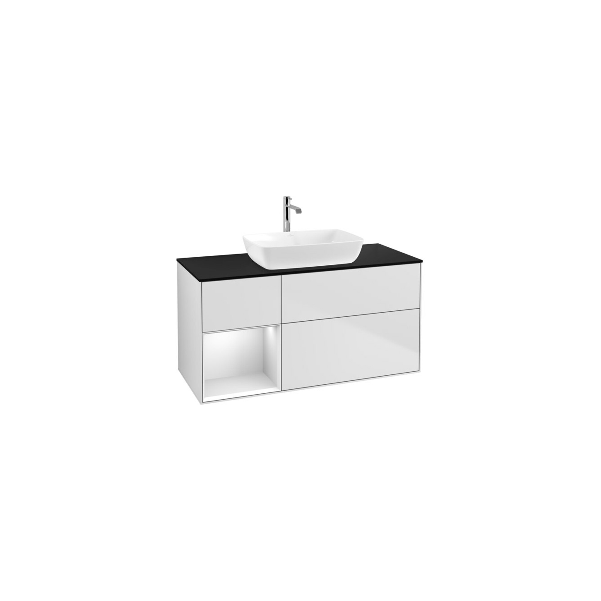 V&B Waschtischunterschrank Wandbeleuchtung Finion 120cm, Pl b m, Reg wh. m Lac, wh. m Lac ; Villeroy & Boch