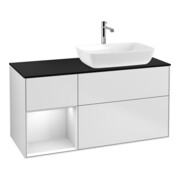 V&B Waschtischunterschrank Wandbeleuchtung Finion 120cm, Pl b m, Reg wh. m Lac, wh. m Lac