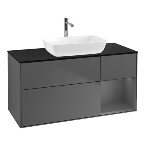 V&B Waschtischunterschrank Wandbeleuchtung Finion 120cm, Pl b m, Rg A m Lac, Anthrac. m