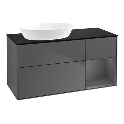 V&B Waschtischunterschrank Wandbeleuchtung Finion 120cm, Pl b m, Rg A m Lac, Anthrac. m