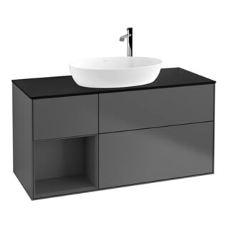 V&B Waschtischunterschrank Wandbeleuchtung Finion 120cm, Pl b m, Rg A m Lac, Anthrac. m