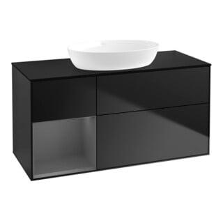 V&B Waschtischunterschrank Wandbeleuchtung Finion 120cm, Pl b m, Rg A m Lac, bla m Lac