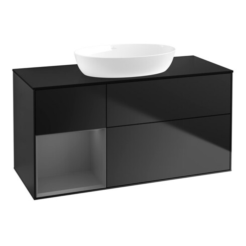 V&B Waschtischunterschrank Wandbeleuchtung Finion 120cm, Pl b m, Rg A m Lac, bla m Lac