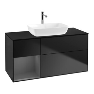 V&B Waschtischunterschrank Wandbeleuchtung Finion 120cm, Pl b m, Rg A m Lac, bla m Lac