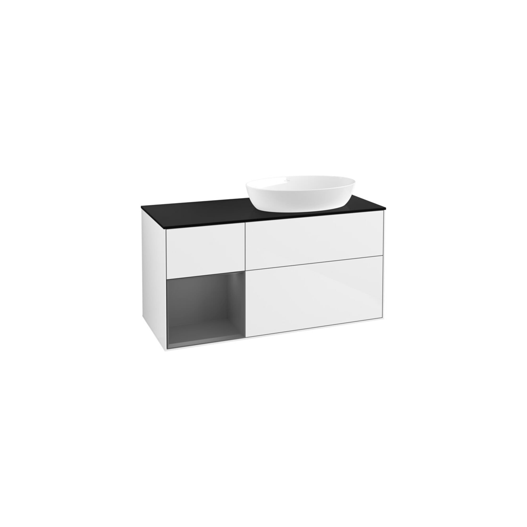 V&B Waschtischunterschrank Wandbeleuchtung Finion 120cm, Pl b m, Rg A m Lac, glo wh. Lac ; Villeroy & Boch