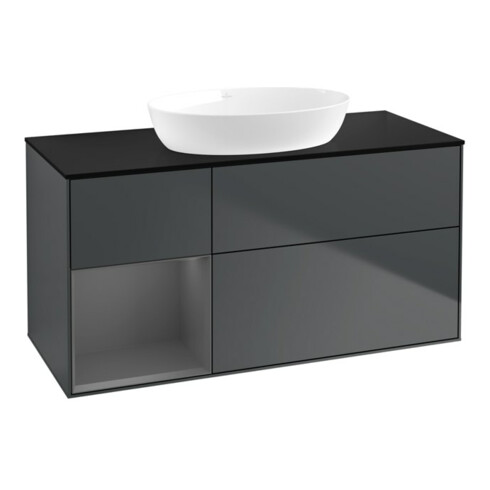 V&B Waschtischunterschrank Wandbeleuchtung Finion 120cm, Pl b m, Rg A m Lac, md bl. m Lac