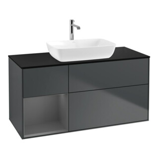 V&B Waschtischunterschrank Wandbeleuchtung Finion 120cm, Pl b m, Rg A m Lac, md bl. m Lac
