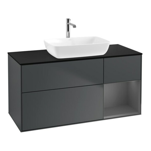 V&B Waschtischunterschrank Wandbeleuchtung Finion 120cm, Pl b m, Rg A m Lac, md bl. m Lac