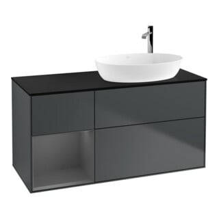 V&B Waschtischunterschrank Wandbeleuchtung Finion 120cm, Pl b m, Rg A m Lac, md bl. m Lac