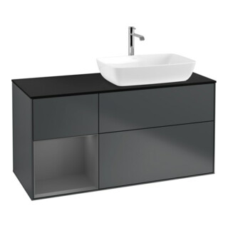 V&B Waschtischunterschrank Wandbeleuchtung Finion 120cm, Pl b m, Rg A m Lac, md bl. m Lac