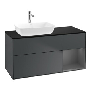 V&B Waschtischunterschrank Wandbeleuchtung Finion 120cm, Pl b m, Rg A m Lac, md bl. m Lac