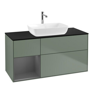 V&B Waschtischunterschrank Wandbeleuchtung Finion 120cm, Pl b m, Rg A m Lac, Oli. m Lac