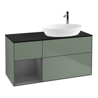 V&B Waschtischunterschrank Wandbeleuchtung Finion 120cm, Pl b m, Rg A m Lac, Oli. m Lac