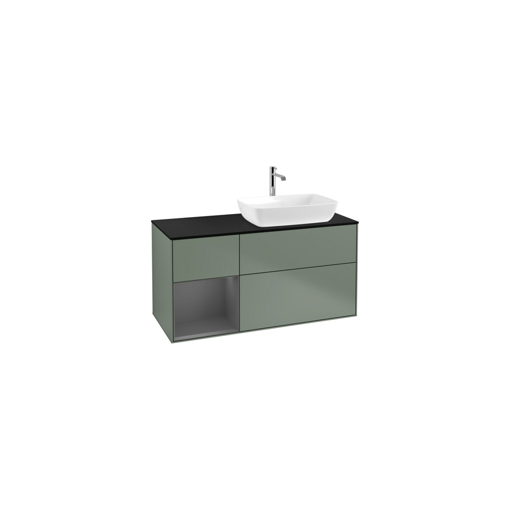 V&B Waschtischunterschrank Wandbeleuchtung Finion 120cm, Pl b m, Rg A m Lac, Oli. m Lac ; Villeroy & Boch