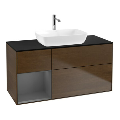 V&B Waschtischunterschrank Wandbeleuchtung Finion 120cm, Pl b m, Rg A m Lac, wal ven