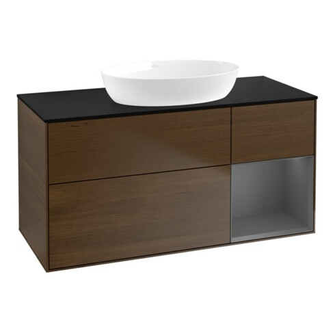 V&B Waschtischunterschrank Wandbeleuchtung Finion 120cm, Pl b m, Rg A m Lac, wal ven