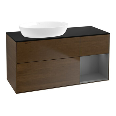 V&B Waschtischunterschrank Wandbeleuchtung Finion 120cm, Pl b m, Rg A m Lac, wal ven