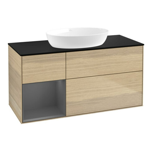 V&B Waschtischunterschrank Wandbeleuchtung Finion 120cm, Pl b m, Rg Anthrac. m Lac, Oa ven