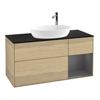 V&B Waschtischunterschrank Wandbeleuchtung Finion 120cm, Pl b m, Rg Anthrac. m Lac, Oa ven