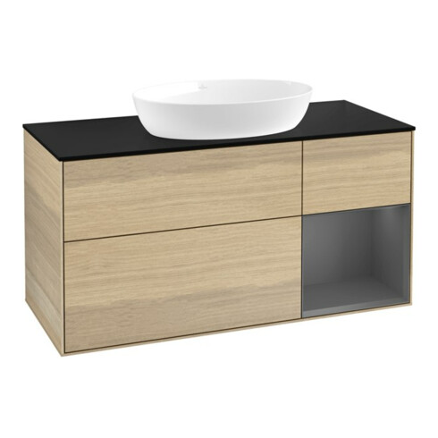 V&B Waschtischunterschrank Wandbeleuchtung Finion 120cm, Pl b m, Rg Anthrac. m Lac, Oa ven