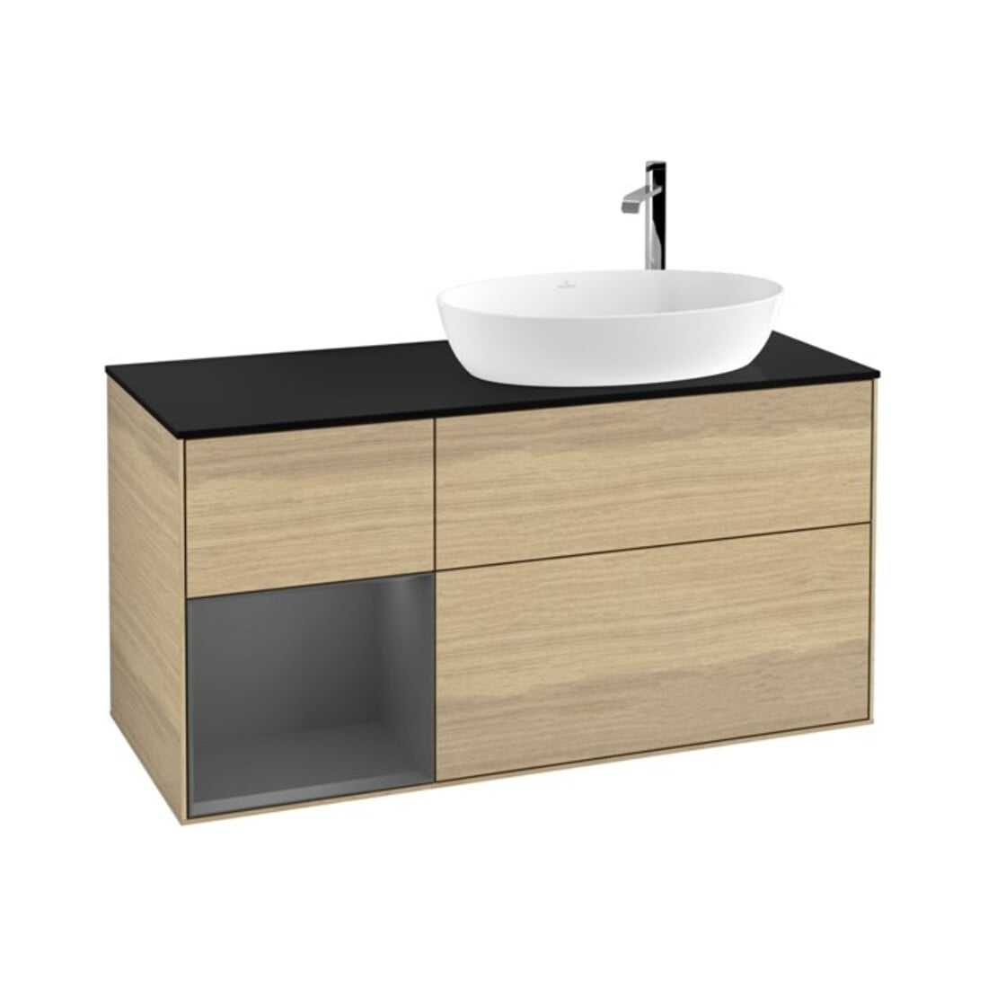 V&B Waschtischunterschrank Wandbeleuchtung Finion 120cm, Pl b m, Rg Anthrac. m Lac, Oa ven