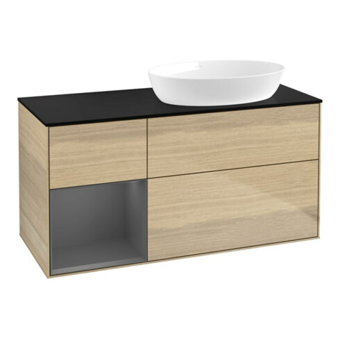V&B Waschtischunterschrank Wandbeleuchtung Finion 120cm, Pl b m, Rg Anthrac. m Lac, Oa ven