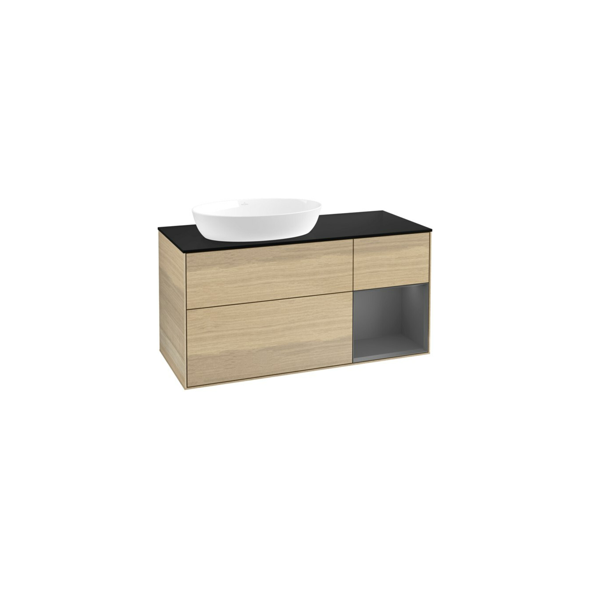 V&B Waschtischunterschrank Wandbeleuchtung Finion 120cm, Pl b m, Rg Anthrac. m Lac, Oa ven ; Villeroy & Boch