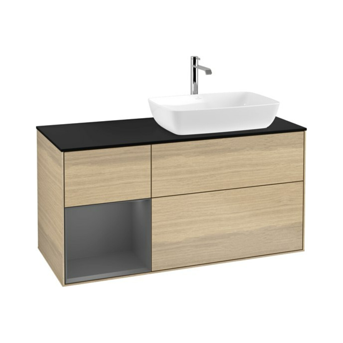 V&B Waschtischunterschrank Wandbeleuchtung Finion 120cm, Pl b m, Rg Anthrac. m Lac, Oa ven